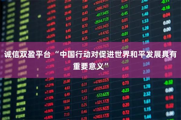 诚信双盈平台 “中国行动对促进世界和平发展具有重要意义”