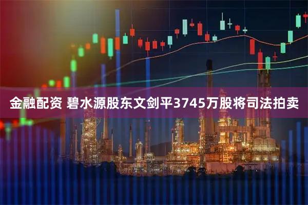 金融配资 碧水源股东文剑平3745万股将司法拍卖